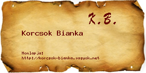 Korcsok Bianka névjegykártya