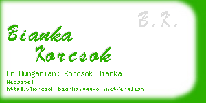 bianka korcsok business card